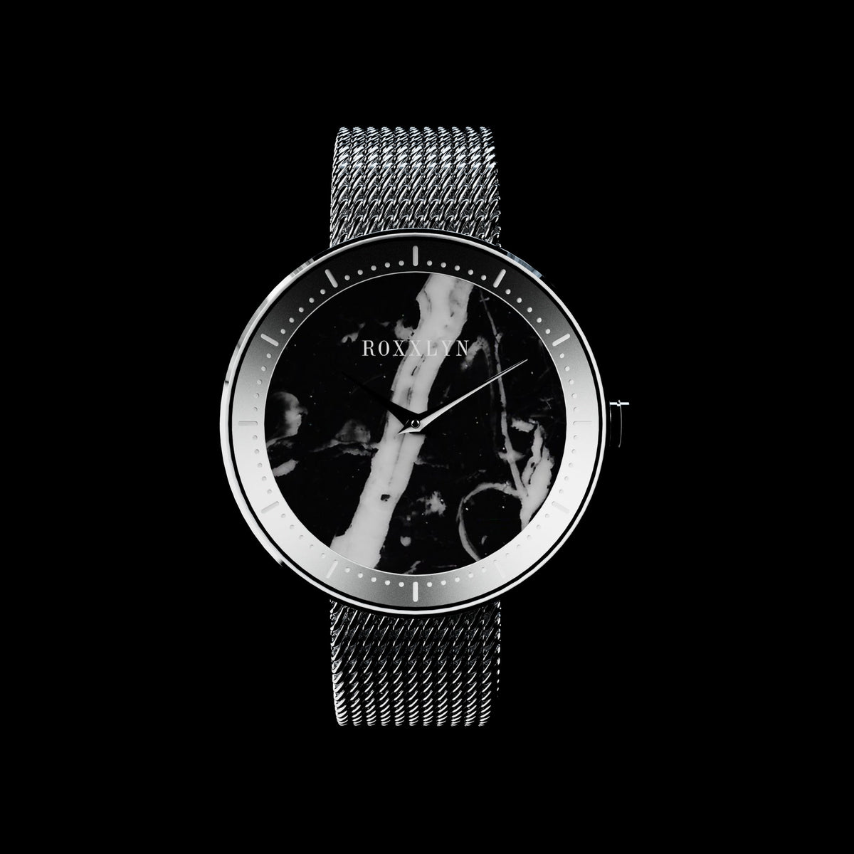Marble Watches - Marble Watch Silver Metal – Nero Marquina