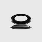 AirTag Hülle aus Nero Marquina Marmor mit weißen Adern, geöffneter Rahmen ohne AirTag