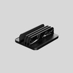 Marble Fusion Stand en mármol Nero Marquina para MacBook e iPad, sin dispositivos, vista en ángulo