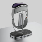 Soporte para Apple Vision Pro con base de mármol Nero Marquina, con un Apple Vision Pro, base de mármol en primer plano