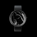 Montre ROXXLYN Marble Watch à cadran Nero Marquina et bracelet milanais noir, cadran vu de face