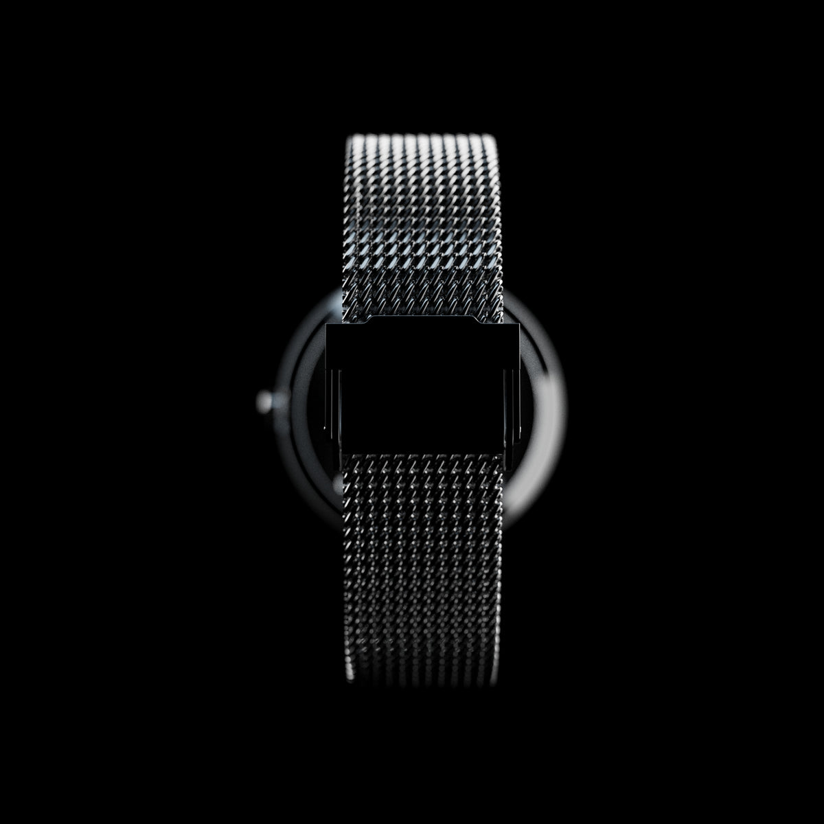 ROXXLYN Marble Watch mit Nero Marquina Zifferblatt und schwarzem Milanaise-Armband, Milanaise-Armband mit Schließe