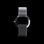 ROXXLYN Marble Watch mit Nero Marquina Zifferblatt und silbernem Milanaise-Armband, Milanaise-Armband mit Schließe