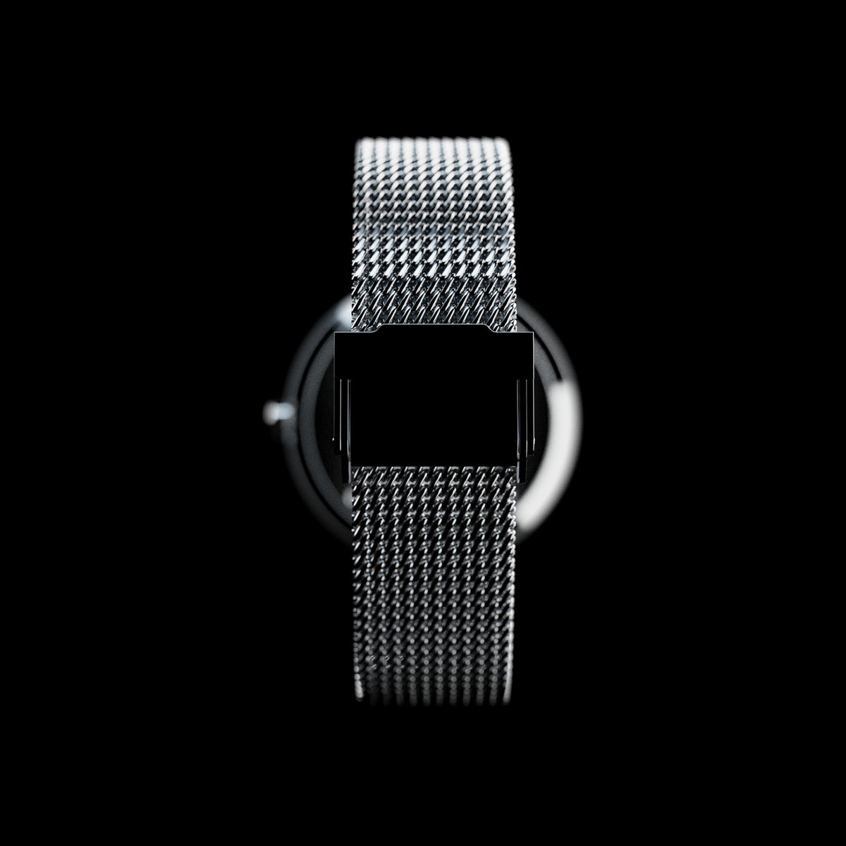 ROXXLYN Marble Watch mit Nero Marquina Zifferblatt und silbernem Milanaise-Armband, Milanaise-Armband mit Schließe