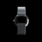 ROXXLYN Marble Watch mit Nero Marquina Zifferblatt und silbernem Milanaise-Armband, Milanaise-Armband mit Schließe
