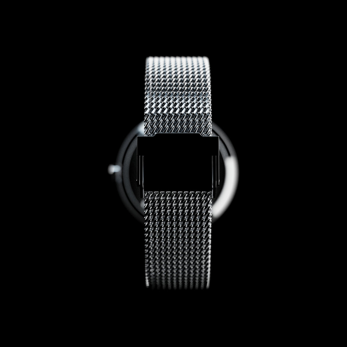 ROXXLYN Marble Watch mit Nero Marquina Zifferblatt und silbernem Milanaise-Armband, Milanaise-Armband mit Schließe