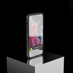 Coque iPhone en marbre rouge Rosso Levanto, vue de face, écran allumé