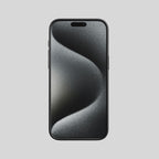 Coque iPhone en véritable marbre Nero Marquina, vue de face, écran allumé
