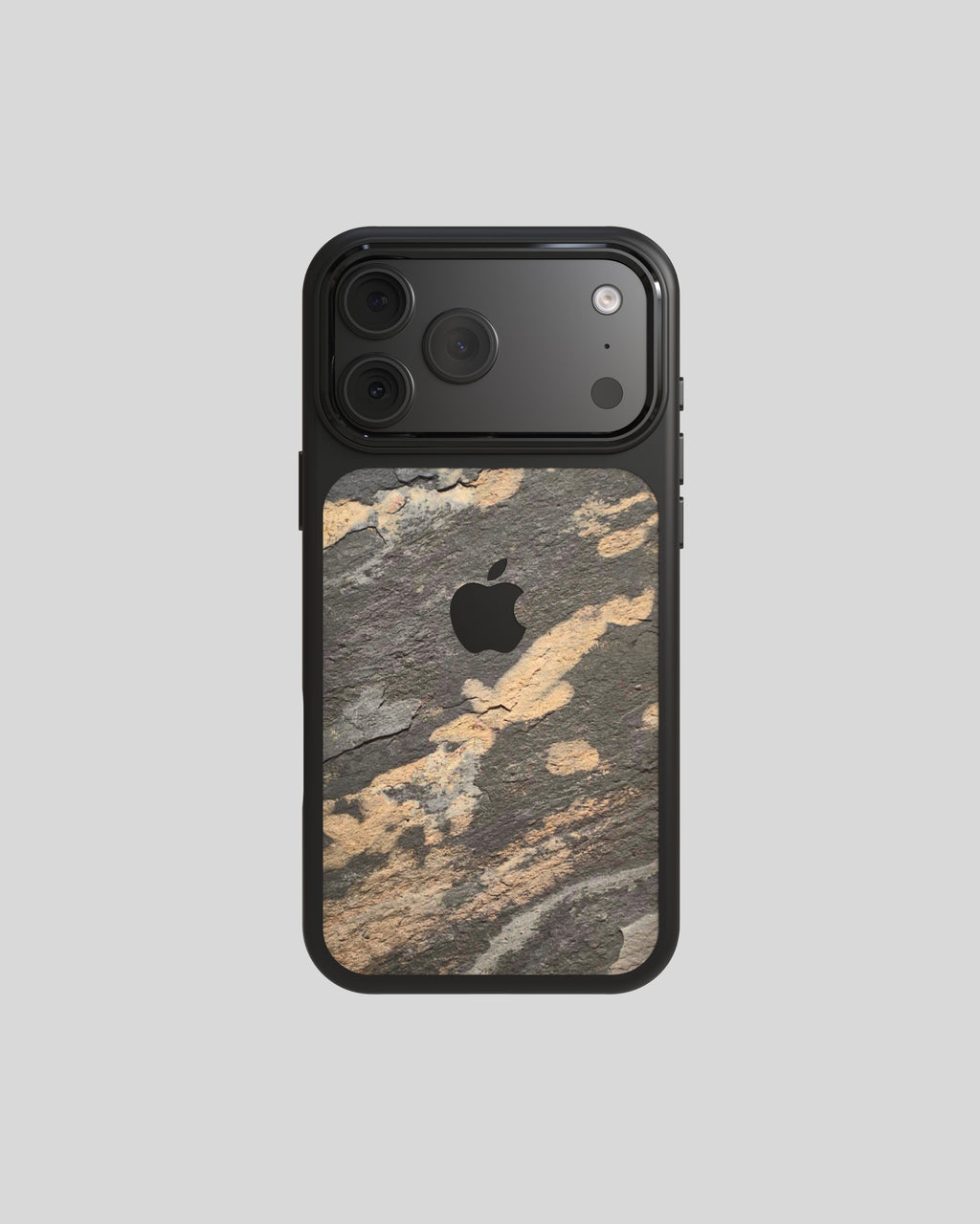 Slate Case Pro Transocean, back with slate veneer, Apple logo cut-out and black frame