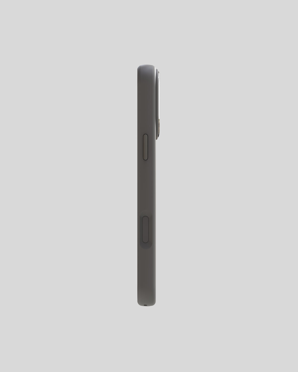 Marble Case Pro Invisible Grey, side view with protected Camera Control in the grey frame
