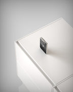 From above: iPhone Duo with Black Rock slate skin on a white cabinet