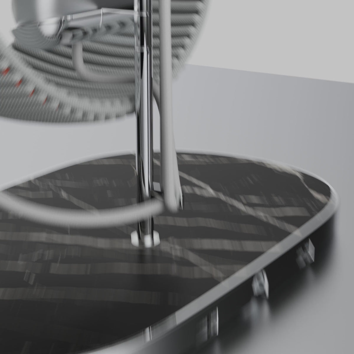 Vision Pro Stand Nero Marquina – Marmor-Dock mit Ladefunktion