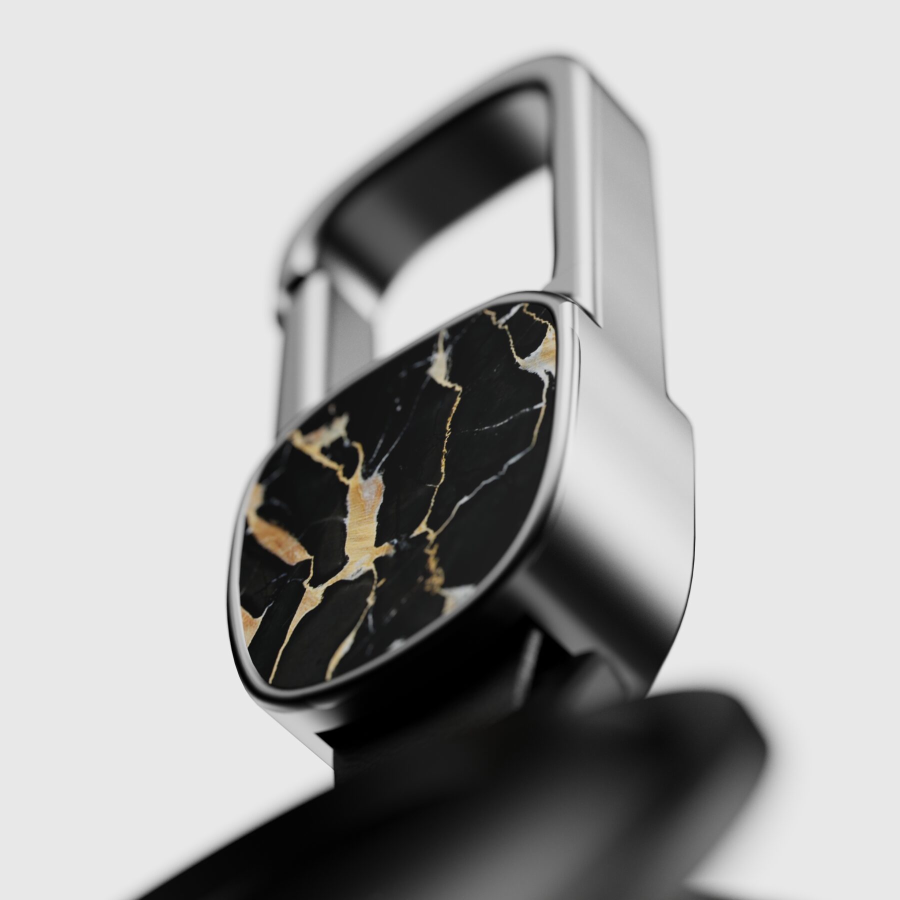 Artisan Marble Elegance: CNC Aluminum AirTag Masterpiece - Nero Portoro — изображение 2