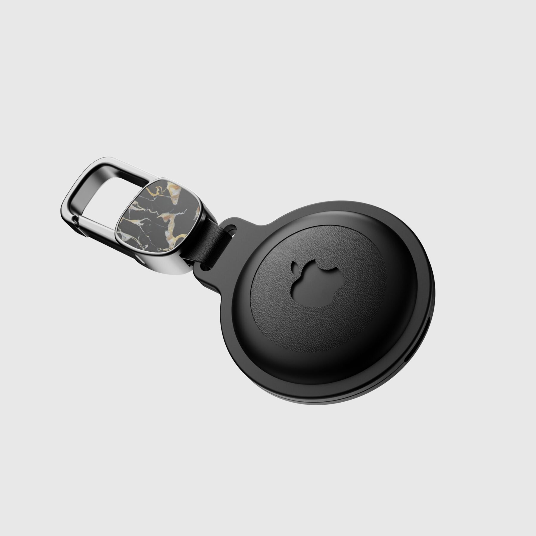 Artisan Marble Elegance: CNC Aluminum AirTag Masterpiece - Nero Portoro - 图片 7